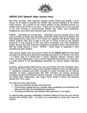 anzac day address speech